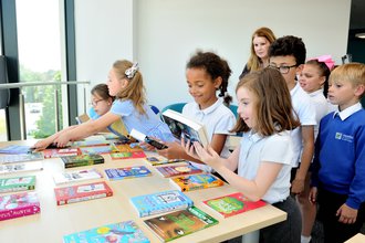 Pupils choose brand new books to take home at Orbital Shopping, Swindon.jpg