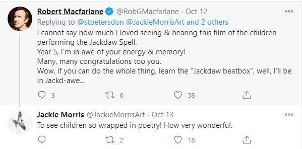 Robert Macfarlane and Jackie Morris tweet