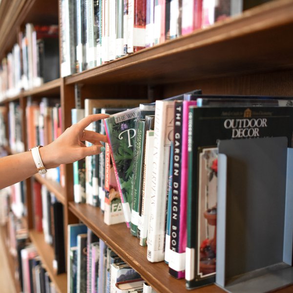Picking a book at the library